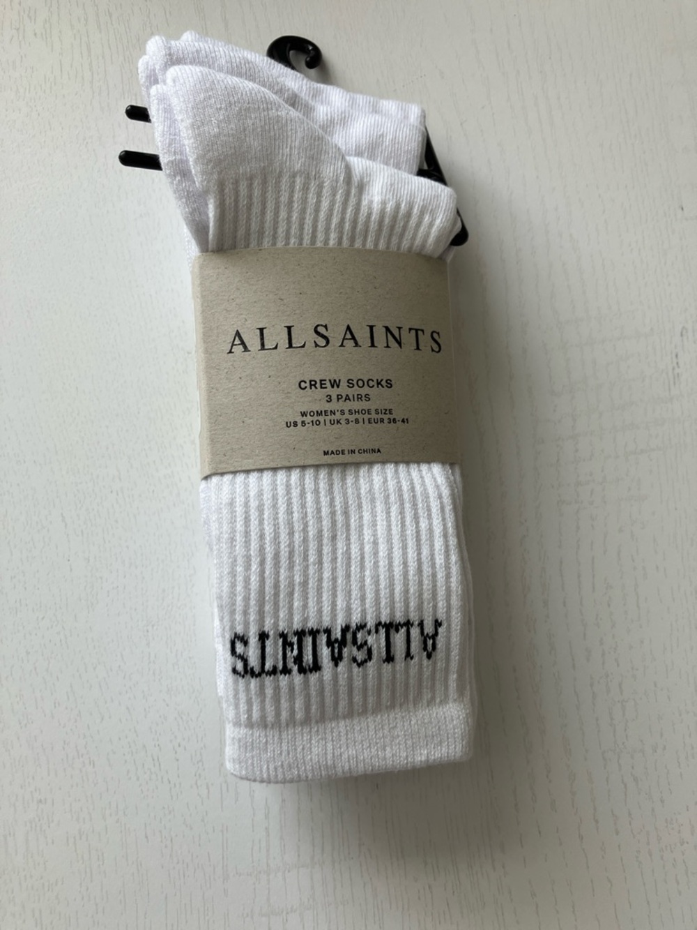 All Saints Crew Socks - Pair (Size 5-10) NWT